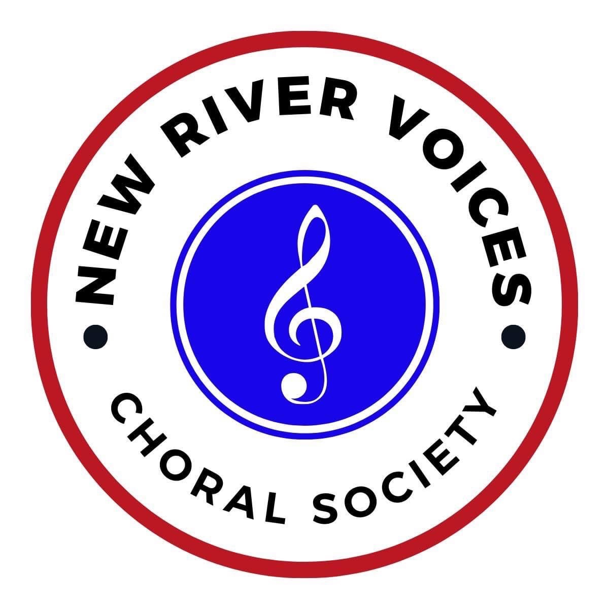 New River Voices Choral Society circular treble clef logo